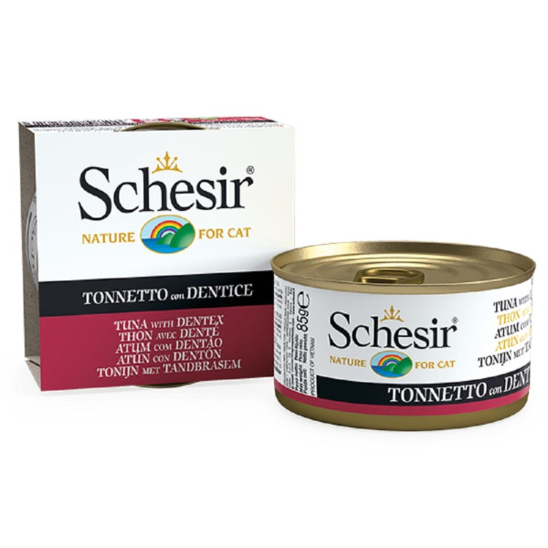 Вологий корм Schesir Tuna with Dentex Тунець Зубань у желе для котів 85 г