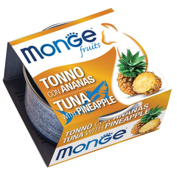 Вологий корм MONGE Fruits Adult Cat Tuna Flakes with Pineapple тунець з ананасом 80 г