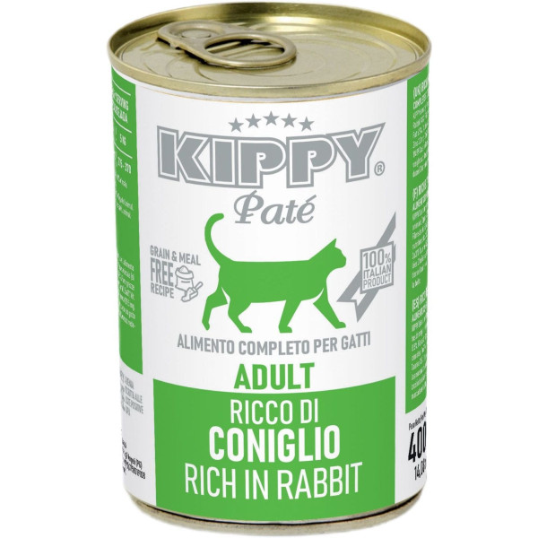 Вологий корм Kippy Pate Adult Cats Rabbit з кроликом у вигляді паштету 400 г