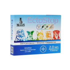 Протипаразитарні краплі ModeS ЕктоСтоп EctoStop для собак від бліх, кліщів, гельмінтів10-30 кг 2 мл №1