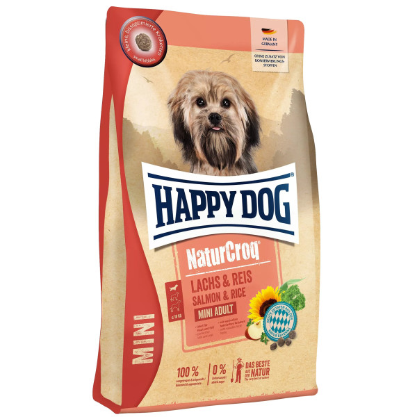 Сухий корм Happy Dog Naturcroq Mini Lachs & Reis для собак малих порід з лососем та рисом 4 кг