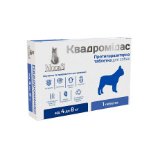 Таблетки протипаразитарні Квадромідас ModeS для собак від 4 до 8 кг 0,4 г від бліх, кліщів, гельмінтів №1