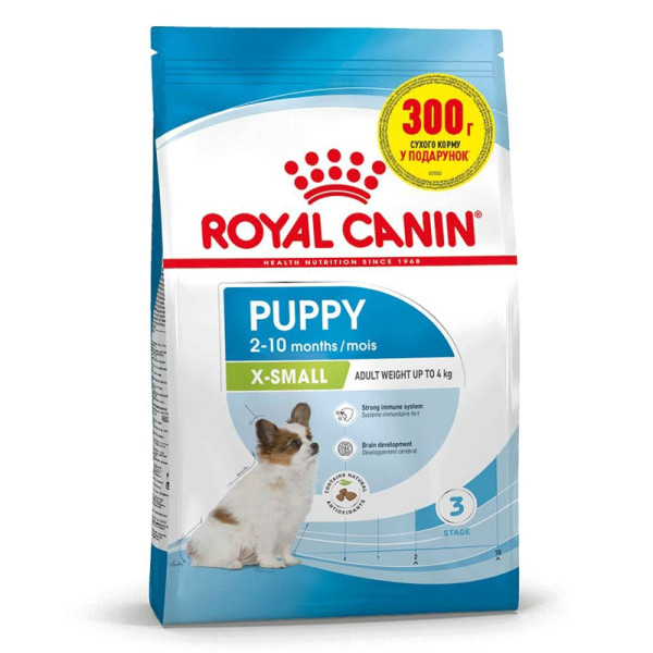 Сухий корм для мініатюрних цуценят віком від 2 до 10 місяців Royal Canin X-Small Puppy 1.2 кг