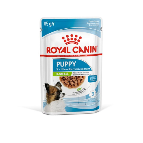 Вологий корм для цуценят мініатюрних порід (шматочки в соусі) Royal Canin Puppy X-Small 85 г