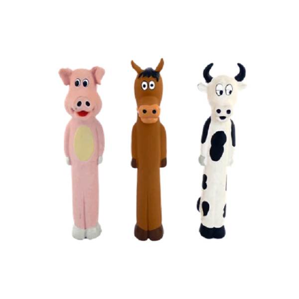 Іграшка Papillon latex farm longies assorted Фермерські тварини: порося, кінь, корова з латексу для собак в асортименті 29 см