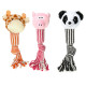 Іграшка Papillon Assorted Rope toy pig giraffe and panda with peep Жираф, панда, порося з мотузки для собак з пискавкою в асортименти 45 см