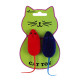 Іграшки Papillon Cat toy 2 velvet mice on card Миши з оксамиту для котів, 2 шт/уп, червоний/синій 6 см