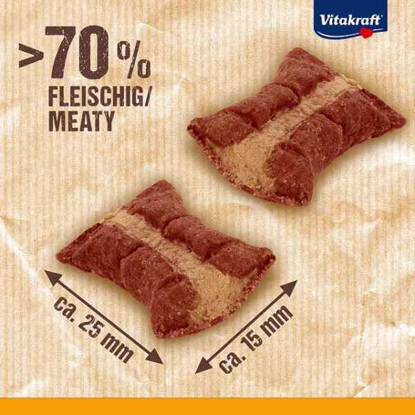 М'які міні закуски з ліверною ковбасою для собак малих порід Vitakraft Treaties Minis Liver Sausage 48 г М'які міні закуски з ліверною ковбасою для собак малих порід Vitakraft Treaties Minis Liver Sausage 48 г