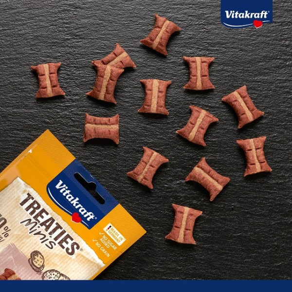 М'які міні закуски з ліверною ковбасою для собак малих порід Vitakraft Treaties Minis Liver Sausage 48 г М'які міні закуски з ліверною ковбасою для собак малих порід Vitakraft Treaties Minis Liver Sausage 48 г