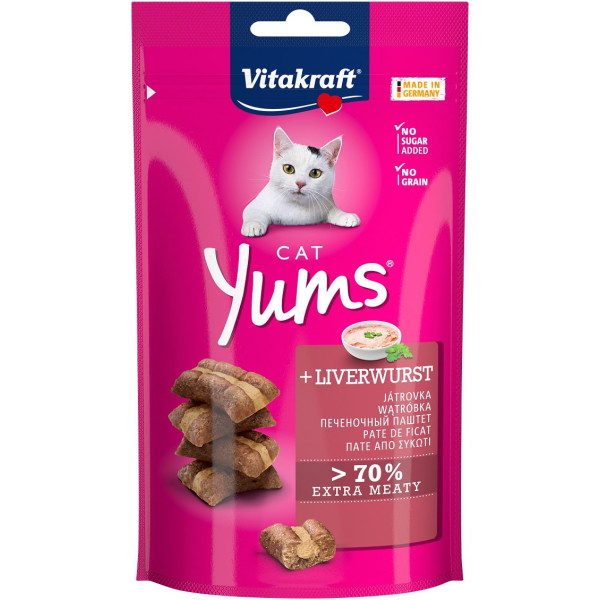 М'які закуски з ліверною ковбасою для котів Vitakraft Cat Yums Liver Sausage 40 г