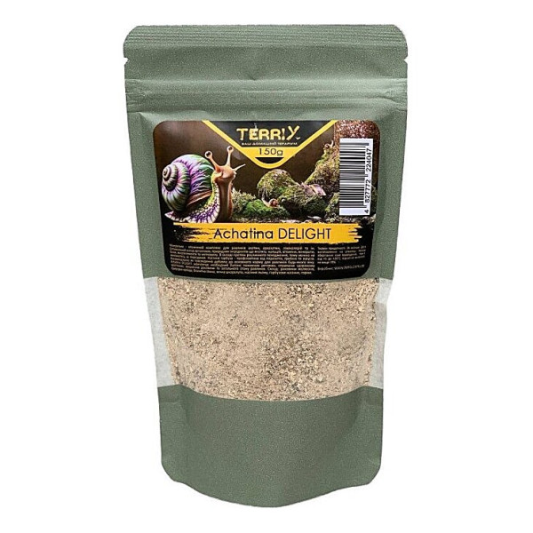 Корм мінерально - вітамінний для Равликів Ахатин, Архахатин, Ліміколярій TerriX Achatina DELIGHT 150 г