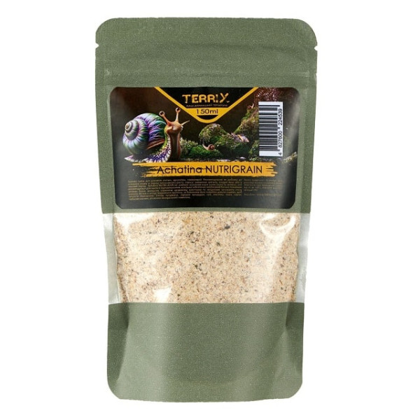 Корм зернова суміш, для Равликів Ахатин, Архахатин, Ліміколярій TerriX Achatina NUTRIGRAIN 150 мл
