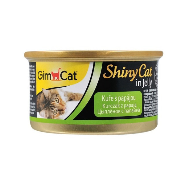 Вологий корм з куркою і папаєю для котів GimСаt ShinyCat 70 г