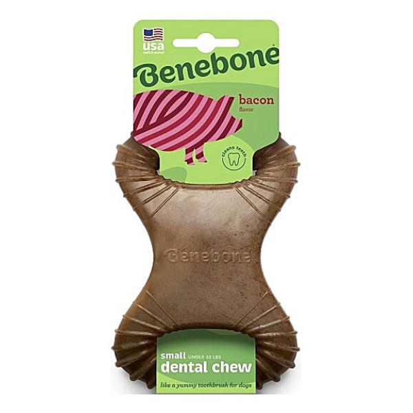 Жувальна іграшка Benebone Dental Chew Bacon міцна для гризіння Дентал кістка смак бекону S