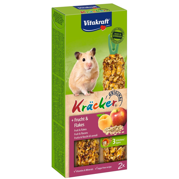 Ласощі Vitakraft Kracker Original Frucht Flakes крекер для хом'яків з фруктами та пластівцями 112 г / 2 шт