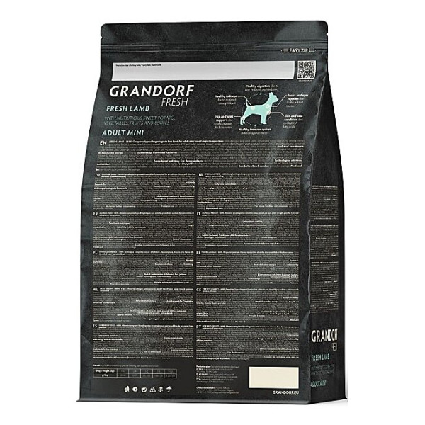 Сухий корм для дорослих собак малих порід з ягням та бататом Grandorf Fresh Lamb & Sweet Potato Adult Dog Mini 1 кг