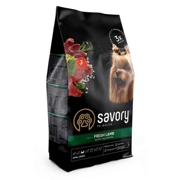 Сухий корм зі свіжого м'яса ягняти для собак малих порід Savory Fresh Lamb Adult Small Breeds 1 кг