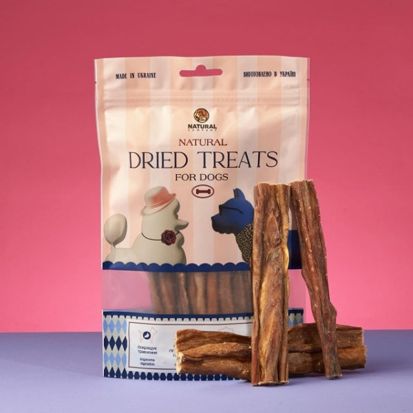 Ласощі для собак NATURAL Кишка яловича 250 г