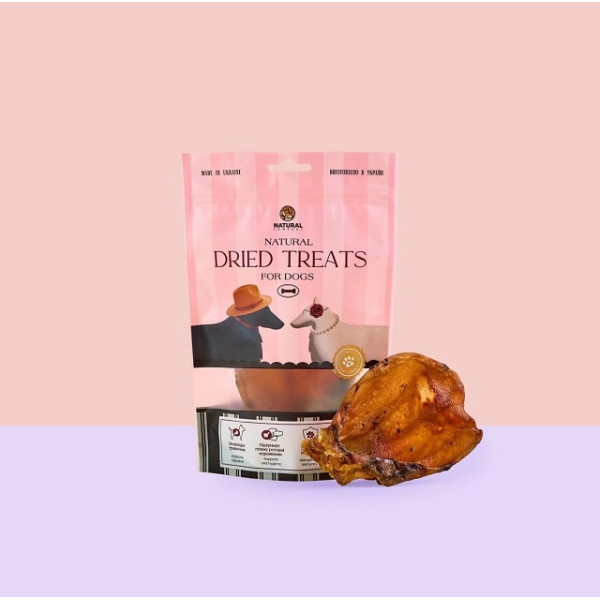 Ласощі для собак NATURAL Вуха свинячі 2 шт