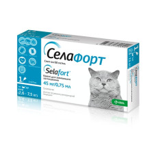 Краплі від бліх, кліщів і гельмінтів для кішок Selafort (Селафорт) by KRKA 0.75 мл