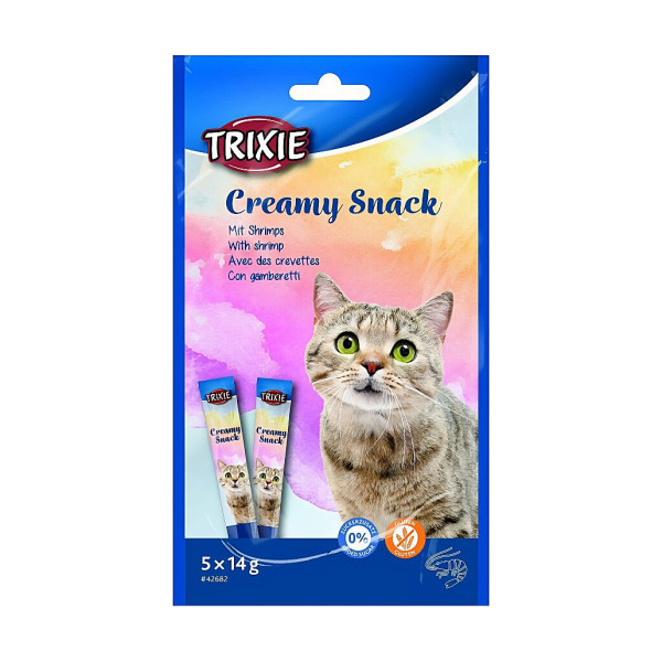 Ласощі Trixie Creamy Snacks для котів з тунцем і креветками 5 шт х 14 г
