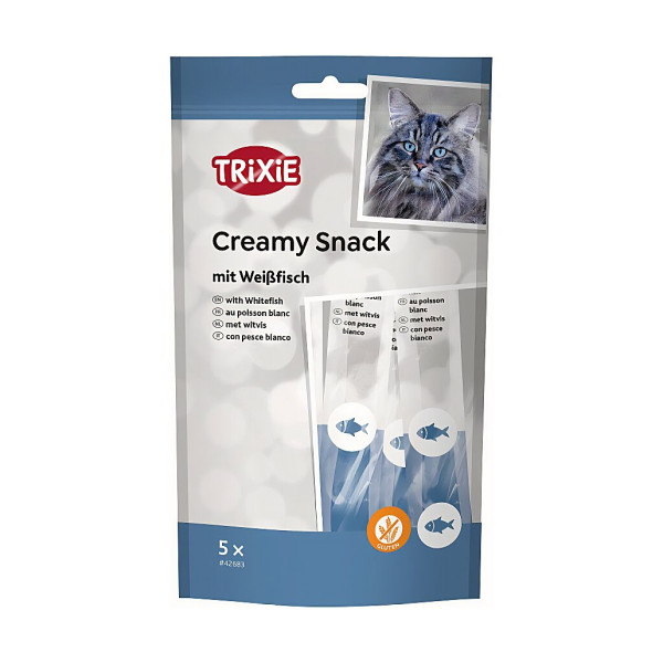 Ласощі Trixie Creamy Snacks для котів з білою риби 5 шт х 14 г
