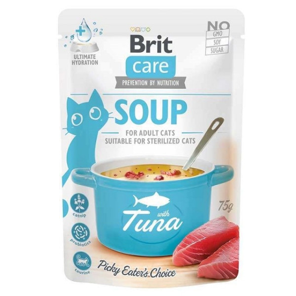 Вологий беззерновий корм-суп з тунцем для котів Brit Care Soup with Tuna 75 г