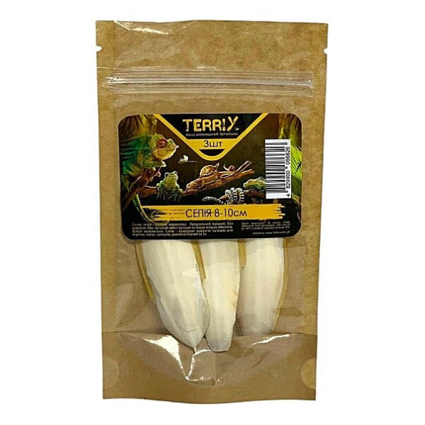 Корм для равликів Ахатин, Папуг, Черепах Панцир Каракатиці Сепія TerriX 3 шт 8-10 см