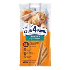 Ласощі для котів м'ясна паличка з куркою та тунцем Club 4 Paws 3 шт х 5 г