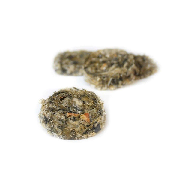 Ласощі для собак Медальйони зі шкірки Атлантичної тріски з гарбузом SANADOG 100 г Ласощі для собак Медальйони зі шкірки Атлантичної тріски з гарбузом SANADOG 100 г