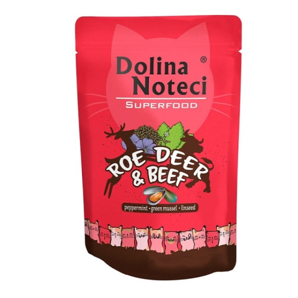 Вологий корм для котів Dolina Noteci Superfood з косулею і яловичиною 85 г