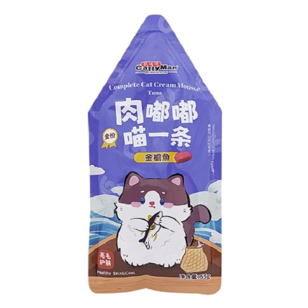 Повнораціонний беззерновий вологий корм для котів і кошенят Cattyman Cream Mousse Tuna Кеттімен Тунець мус 55 г