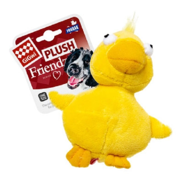 Іграшка для собак Качка з пищалкою GiGwi Plush Friendz, текстиль, МТХ 11 см