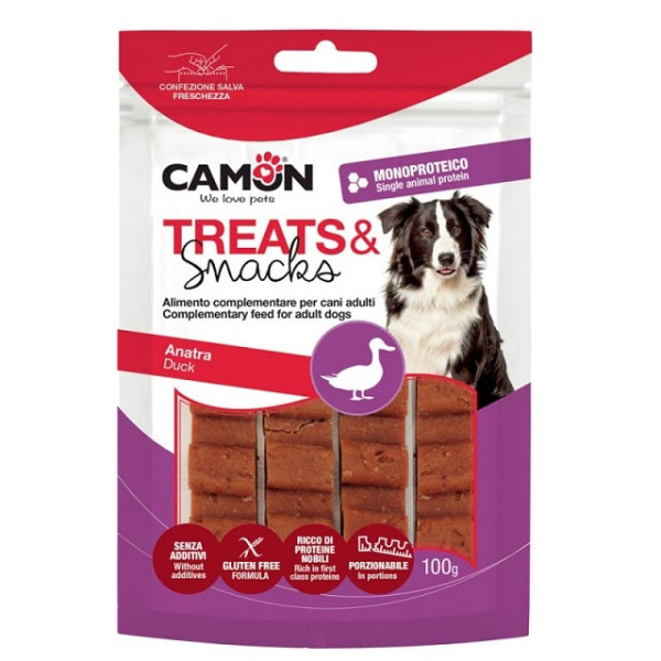 Ласощі для собак М'ясні батончики з качки 12x2x1 см CAMON 100 г