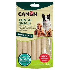 Ласощі для собак Овочеві палички з рисовим крохмалем 13х1,3 см Dental Snack CAMON 6 шт/уп 120 г