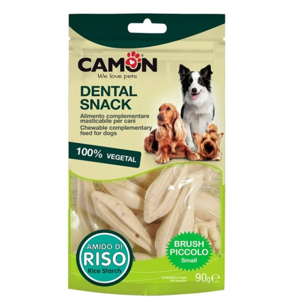 Ласощі для собак Зубна щітка з рисовим крохмалем 7 см Dental Snack CAMON 10 шт/уп 90 г