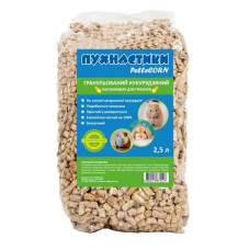 Кукурудзяний пелетирований наповнювач для гризунів Пухнастики Pellecorn 2.5 л