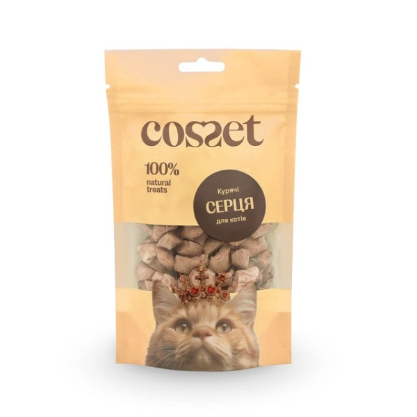 Ласощі для котів Cosset Ліофілізовані курячі серця 40 г