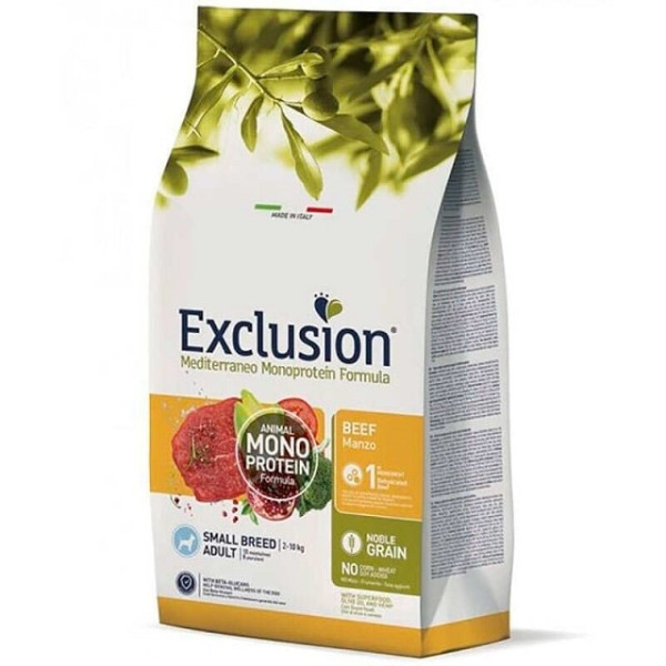 Сухий монопротеїновий корм з яловичиною для дорослих собак дрібних порід Exclusion Noble Grain Adult Beef Small Breed