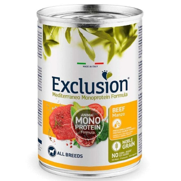 Консервований монопротеїновий корм з яловичиною для дорослих собак усіх порід Exclusion Noble Grain Adult Beef All Breeds