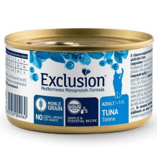 Консервований монопротеїновий корм з тунцем для дорослих котів всіх порід Exclusion Noble Grain Cat Adult Tuna