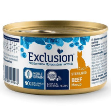 Консервований монопротеїновий корм з яловичиною для стерилізованих котів Exclusion Noble Grain Cat Sterilized Beef