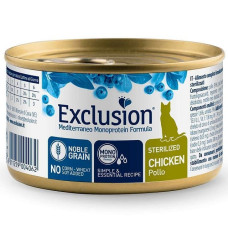 Консервований монопротеїновий корм з куркою для стерилізованих котів Exclusion Noble Grain Cat Sterilized Chicken