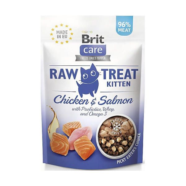 Ласощі Brit Raw Treat Freeze-dried Kitten для кошенят курка і лосось 40 г