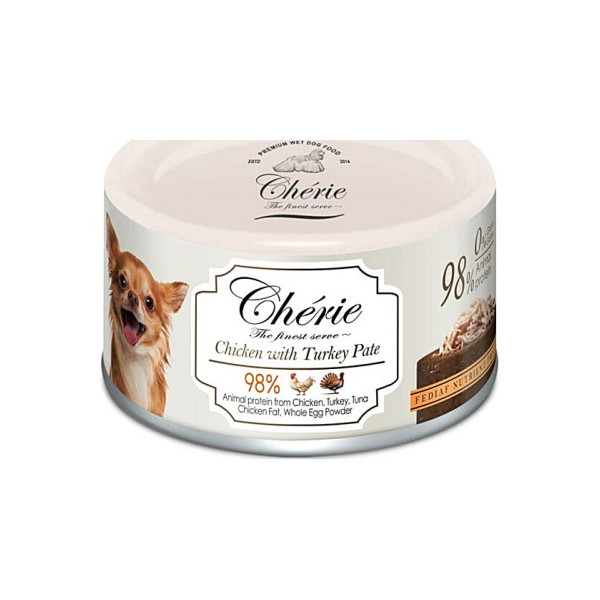 Повнораціонний вологий корм для собак Cherie Dog Chicken with Turkey Pate 80 г