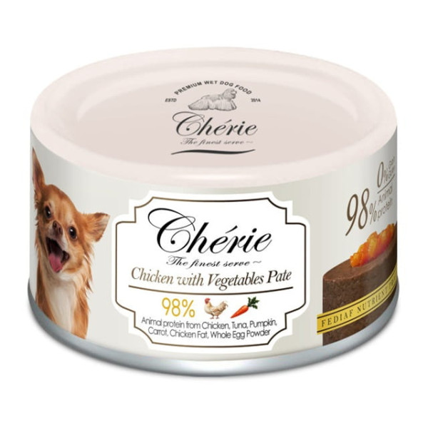 Повнораціонний вологий корм для собак Cherie Dog Chicken with Vegetables Pate 80 г