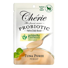 Повноцінний вологий корм з пробіотиком для дорослих котів Cherie Creamy Care Tuna Puree Sterilized Пюре з тунця для стерилізованих котів 40 г
