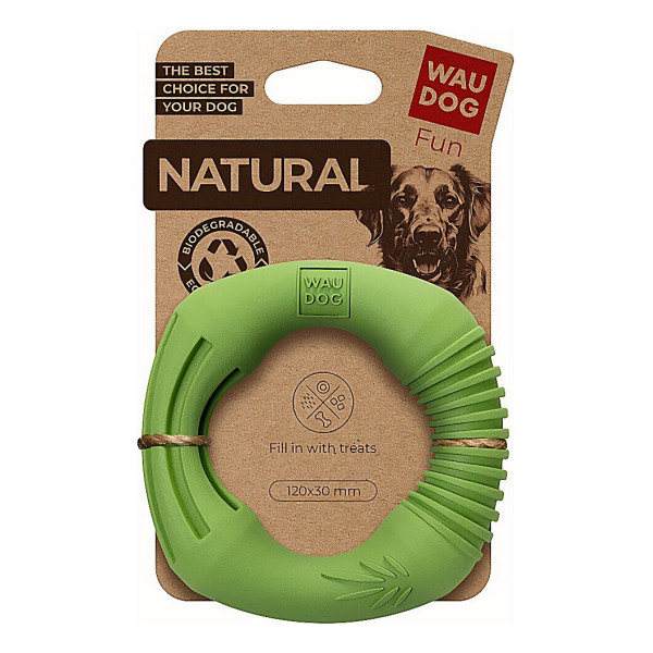 Іграшка для собак WAUDOG Fun Natural Кільце, біорозкладна гума 12 см  Зелений