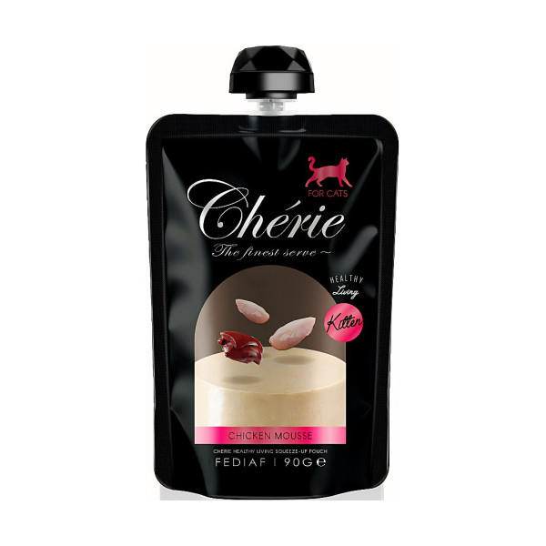 Повнораціонний корм для кошенят Мус з курки Cherie Squeeze-Up Pouch Chicken Mousse For Kitten 90 г