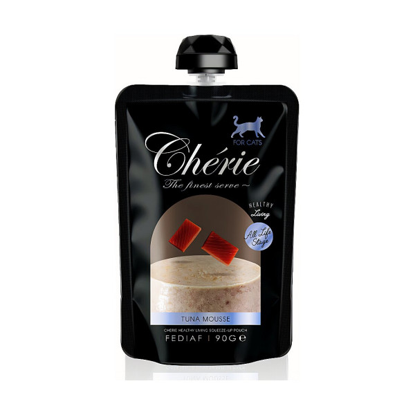 Повнораціонний корм для котів Мус з тунця Cherie Squeeze-Up Pouch Tuna Mousse For All-life Stage Cat 90 г